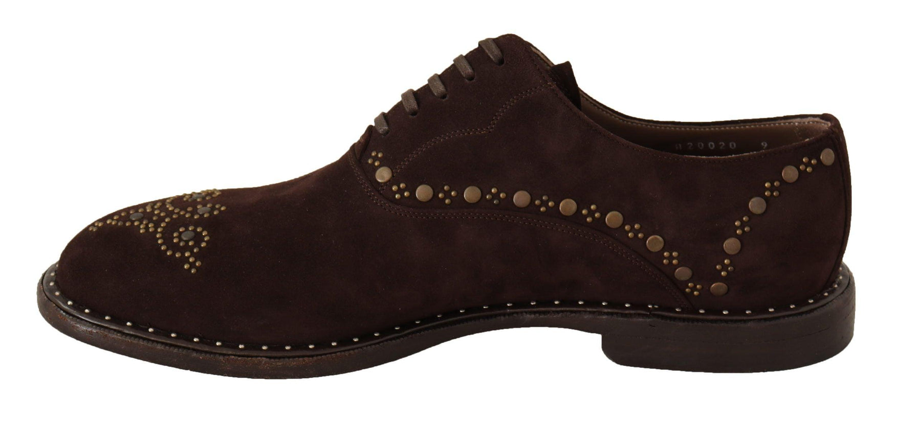 Dolce & Gabbana Brown Suede Marsala Derby Studded Shoes - Ellie Belle