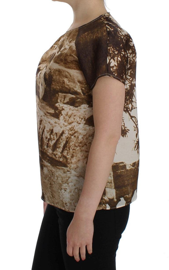 Dolce & Gabbana Brown Taormina silk blouse