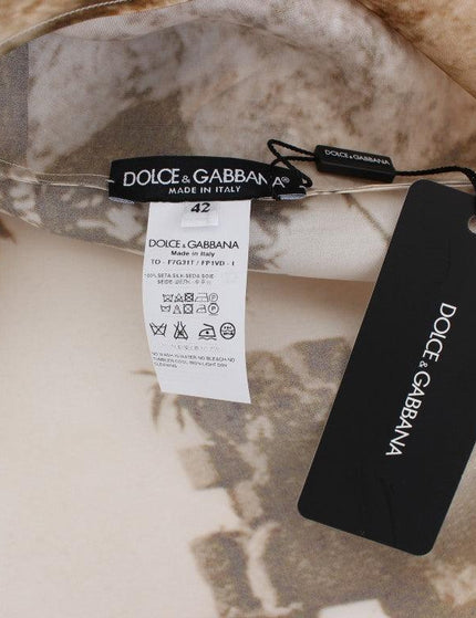 Dolce & Gabbana Brown Taormina silk blouse - Ellie Belle