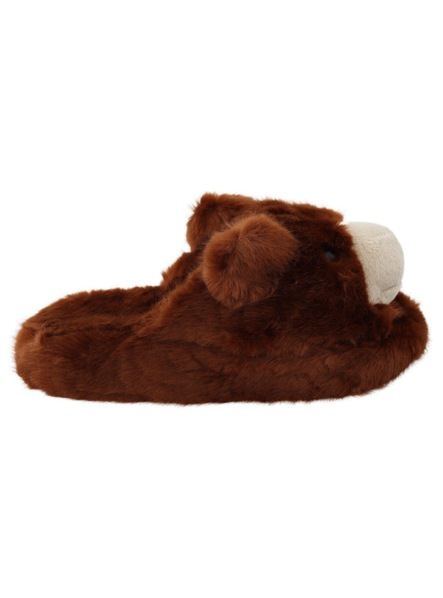 Dolce & Gabbana Brown Teddy Bear Slippers Sandals Shoes - Ellie Belle