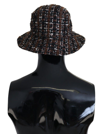 Dolce & Gabbana Brown Tweed Plaid Fedora Trilby Hat - Ellie Belle