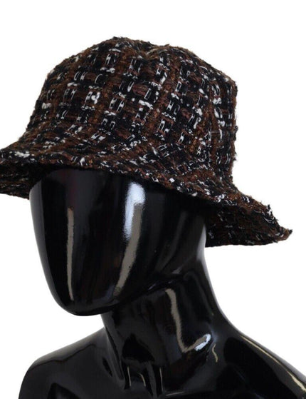 Dolce & Gabbana Brown Tweed Plaid Fedora Trilby Hat - Ellie Belle