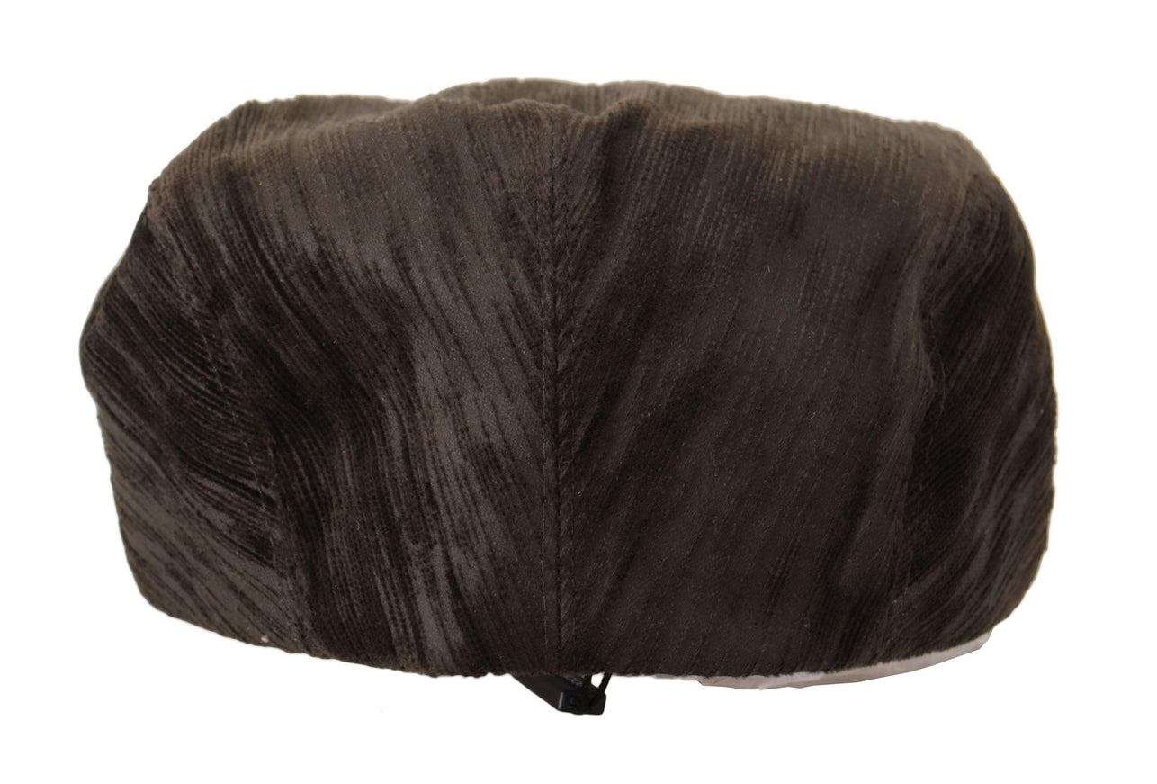 Dolce & Gabbana Brown Velvet Newsboy Cotton Men Capello Hat - Ellie Belle