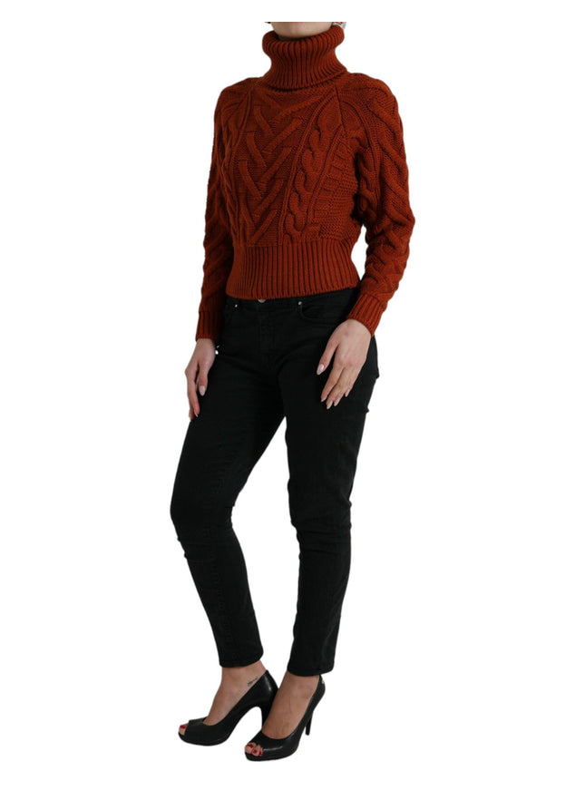 Dolce & Gabbana Brown Wool Knit Turtleneck Pullover Sweater - Ellie Belle