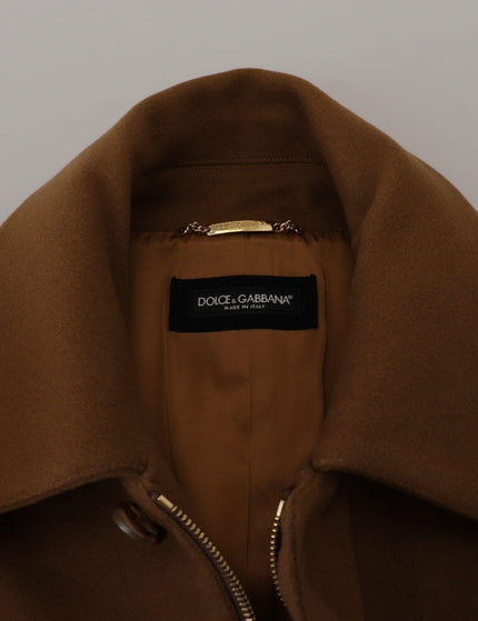 Dolce & Gabbana Brown Wool Long Belted Men Overcoat Jacket - Ellie Belle