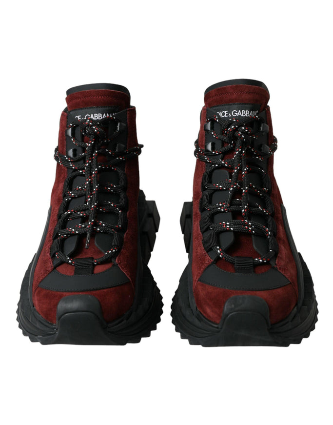 Dolce & Gabbana Burgundy Super King High Top Men Sneakers Shoes - Ellie Belle