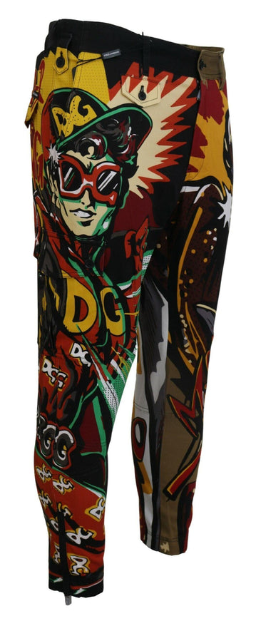 Dolce & Gabbana Cartoon Cotton Cargo Trousers Denim Pants - Ellie Belle