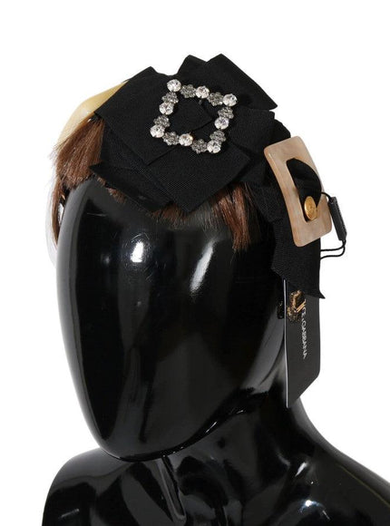 Dolce & Gabbana Clear Crystal Brown Hair Headband