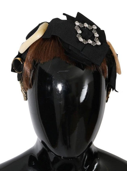 Dolce & Gabbana Clear Crystal Brown Hair Headband