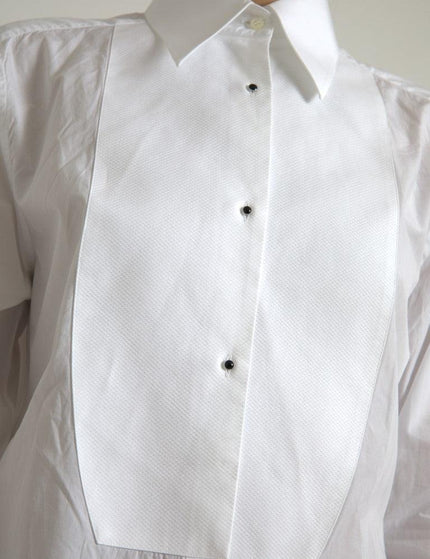 Dolce & Gabbana Cotton Collared Long Sleeves Shirt White - Ellie Belle