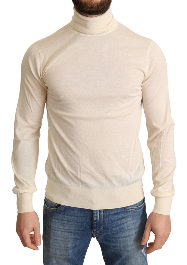 Dolce & Gabbana Cream Cashmere Turtleneck Pullover Sweater - Ellie Belle