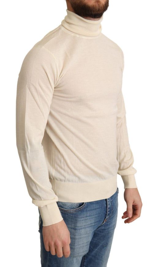 Dolce & Gabbana Cream Cashmere Turtleneck Pullover Sweater - Ellie Belle