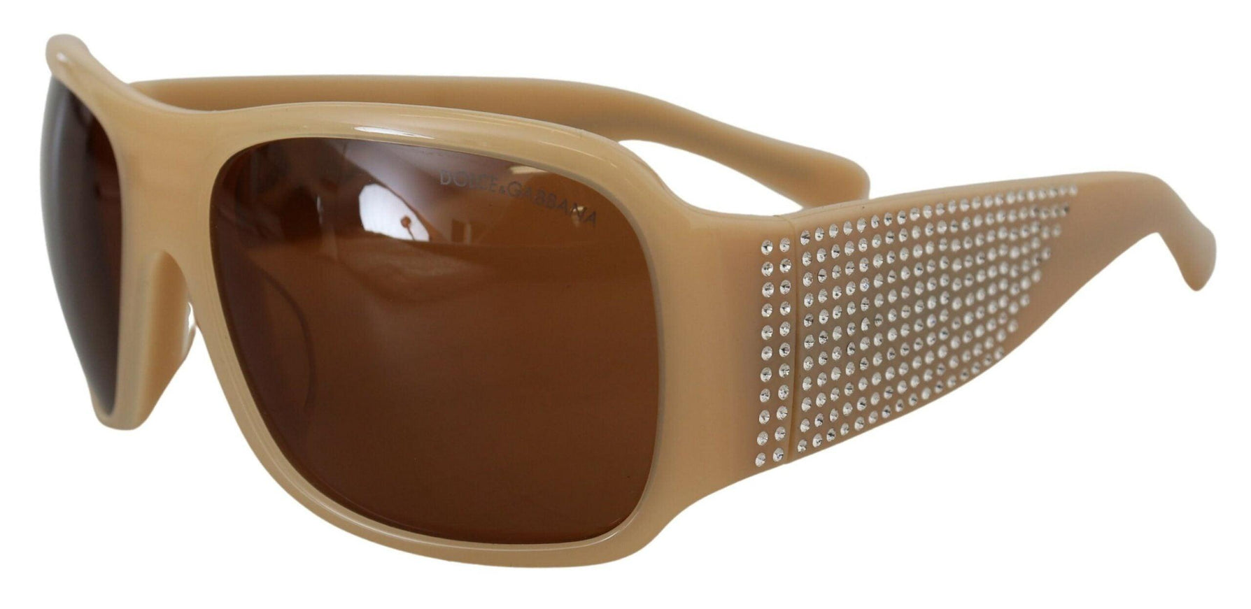 Dolce & Gabbana Cream DG4027B Swarovski Stones Brown Lens Sunglasses - Ellie Belle