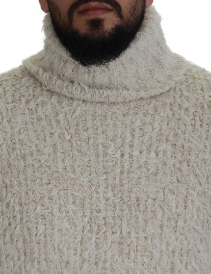 Dolce & Gabbana Cream Wool Knit Turtleneck Pullover Sweater - Ellie Belle