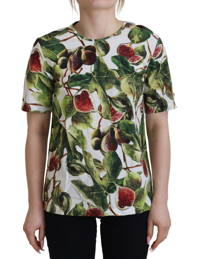 Dolce & Gabbana Crew-neck Cotton Top Blouse Fruit T-shirt - Ellie Belle