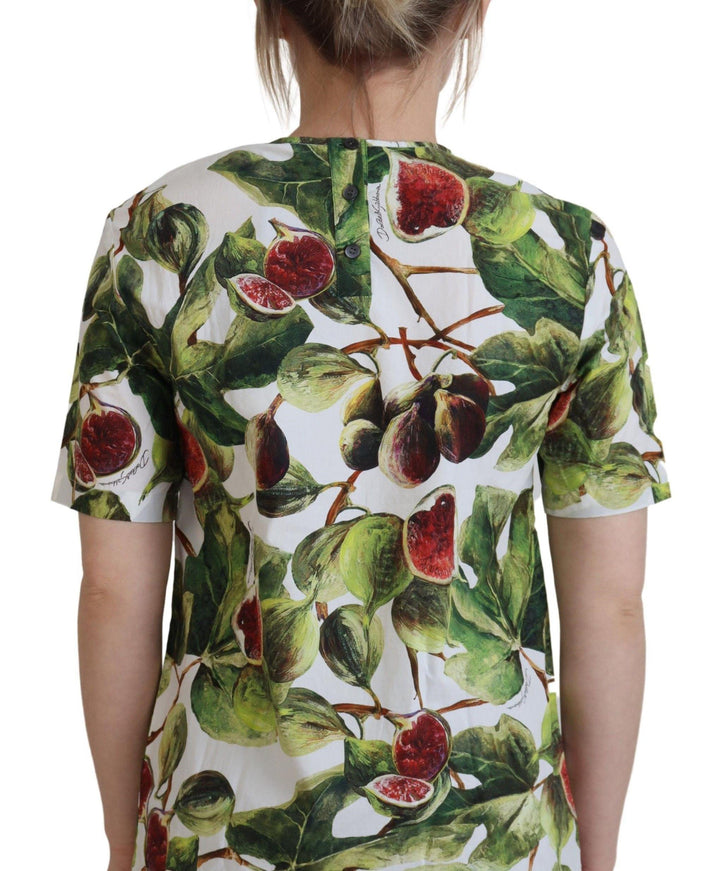 Dolce & Gabbana Crew-neck Cotton Top Blouse Fruit T-shirt - Ellie Belle