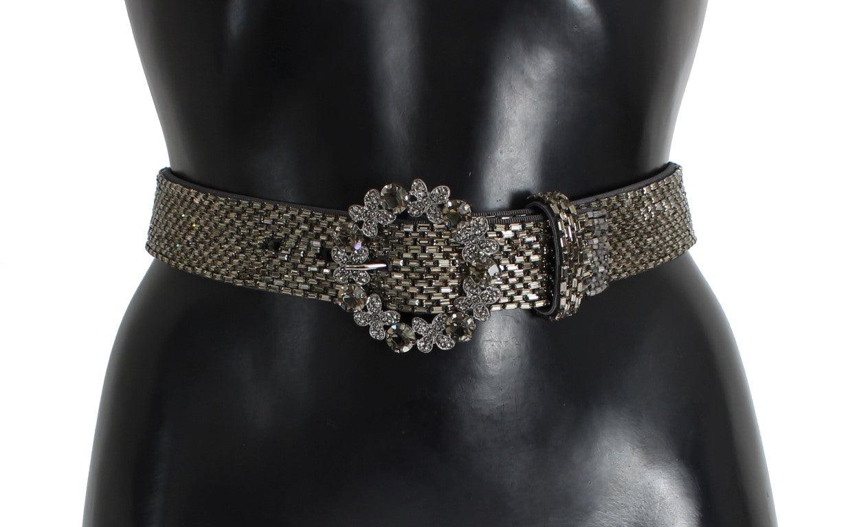 Dolce & Gabbana Crystal Buckle Sequined Waist Belt - Ellie Belle