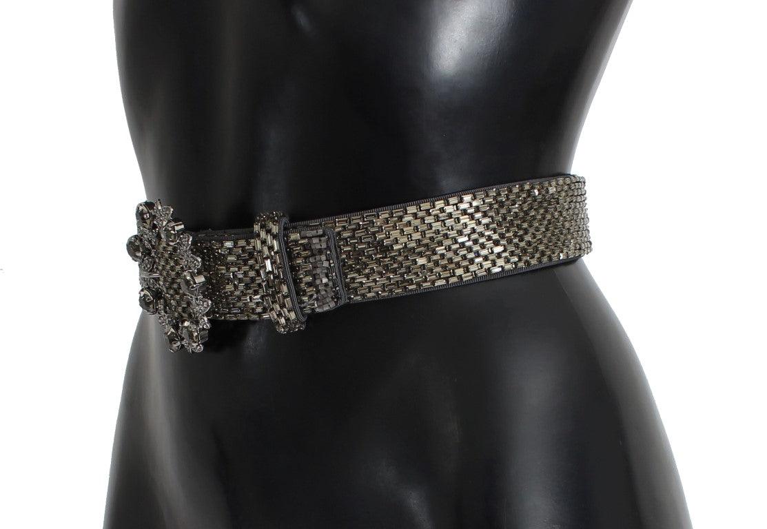 Dolce & Gabbana Crystal Buckle Sequined Waist Belt - Ellie Belle