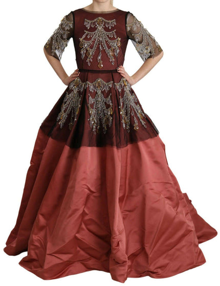 Dolce & Gabbana Crystal Chandelier Silk Princess Gown Dress - Ellie Belle