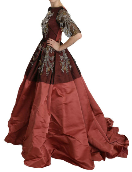 Dolce & Gabbana Crystal Chandelier Silk Princess Gown Dress - Ellie Belle