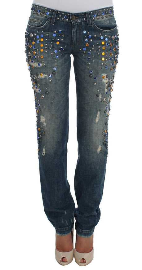 Dolce & Gabbana Crystal Embellished GIRLY Slim Fit Jeans