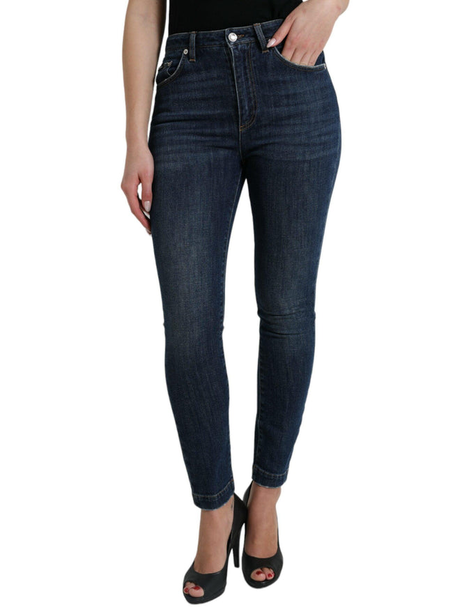 Dolce & Gabbana Dark Blue AUDREY High Waist Skinny Denim Jeans - Ellie Belle