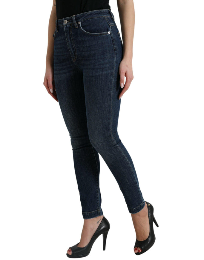 Dolce & Gabbana Dark Blue AUDREY High Waist Skinny Denim Jeans - Ellie Belle