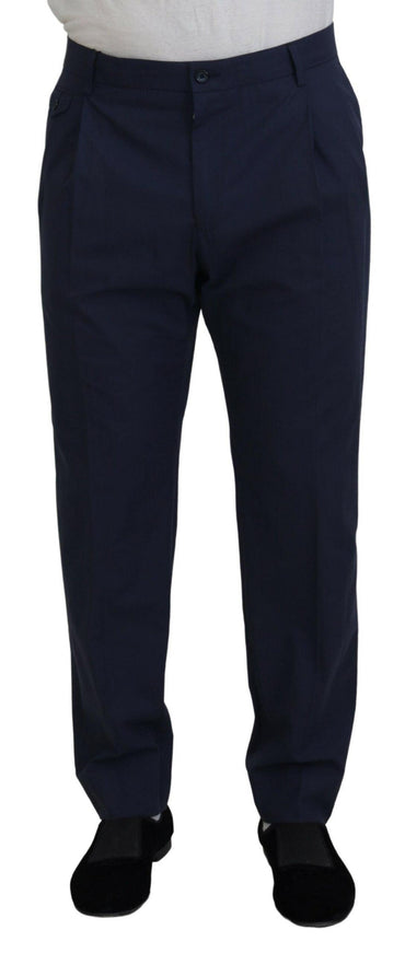 Dolce & Gabbana Dark Blue Cotton Chino Formal Pants - Ellie Belle