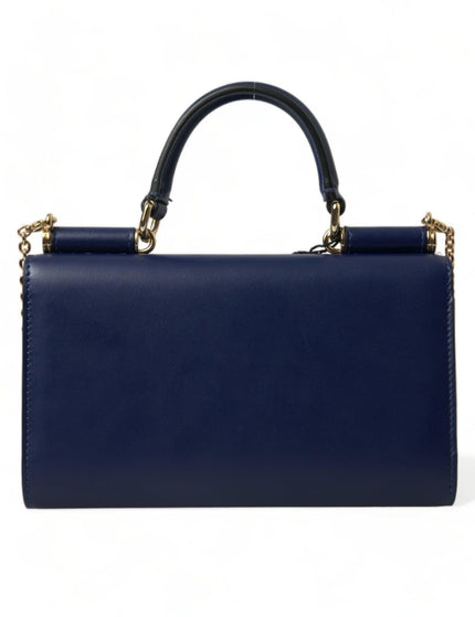 Dolce & Gabbana Dark Blue Leather Crossbody Phone Shoulder Bag - Ellie Belle