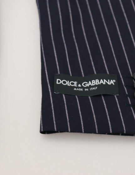 Dolce & Gabbana Dark Blue Stripe Wool Single Breasted Blazer - Ellie Belle