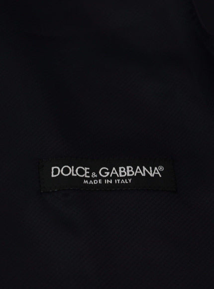 Dolce & Gabbana Dark Blue Wool Stretch Waistcoat Formal Vest - Ellie Belle