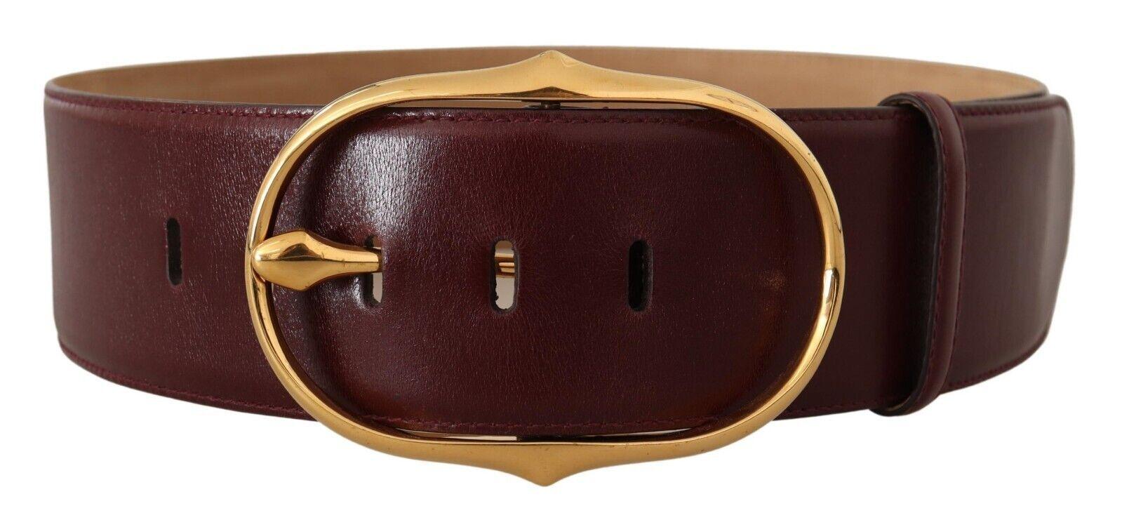 Dolce & Gabbana Dark Brown Leather Gold Metal Buckle Belt - Ellie Belle