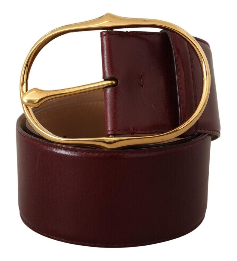 Dolce & Gabbana Dark Brown Leather Gold Metal Buckle Belt - Ellie Belle