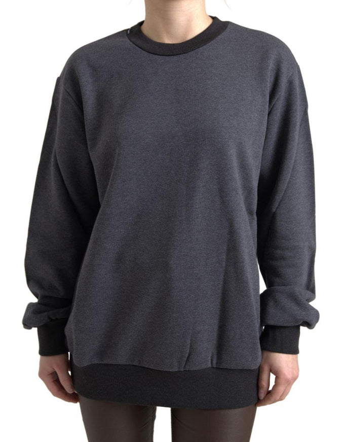 Dolce & Gabbana Dark Gray Cotton Crew Neck Pullover Sweater - Ellie Belle