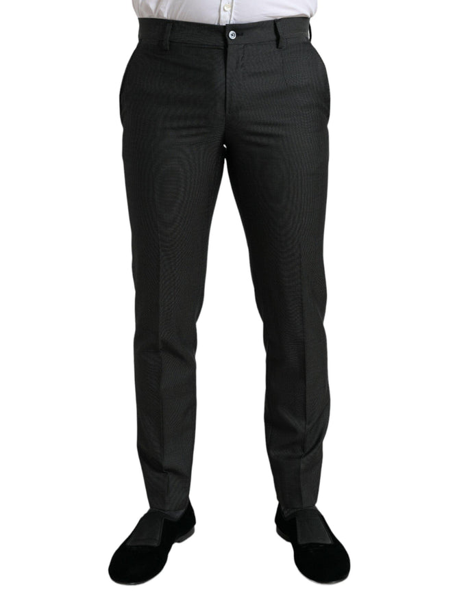 Dolce & Gabbana Dark Gray Stretch Slim Formal Pants - Ellie Belle