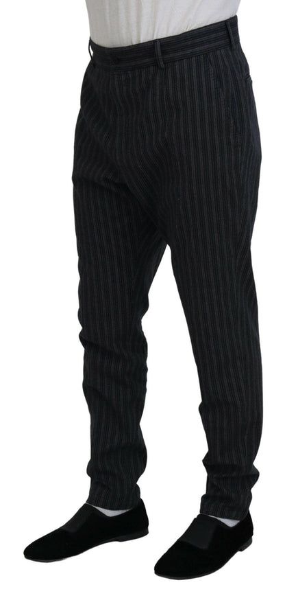 Dolce & Gabbana Dark Gray Stripes Chino Dress Pants - Ellie Belle