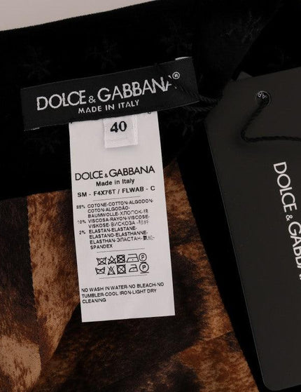 Dolce & Gabbana Dark Green Baroque Velvet Pencil Skirt - Ellie Belle