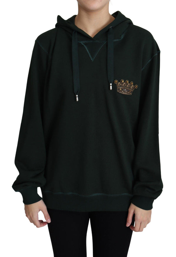 Dolce & Gabbana Dark Green Crown Embroidery Hoodie