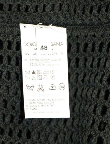 Dolce & Gabbana Dark Green Runway Netz Pullover Netted Sweater - Ellie Belle