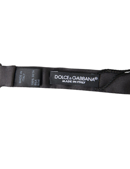 Dolce & Gabbana Dark Grey Silk Adjustable Neck Men Papillon Bow Tie - Ellie Belle