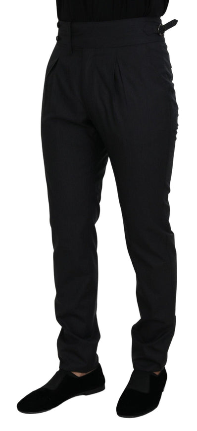 Dolce & Gabbana Dark Grey Solid Men Formal Pants - Ellie Belle