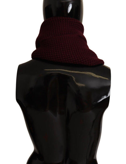 Dolce & Gabbana Dark Red Cashmere Logo Wrap Shawl Knitted Scarf - Ellie Belle