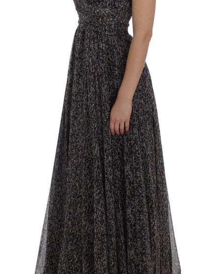 Dolce & Gabbana Dark Silk Shift Gown Full Length Dress - Ellie Belle