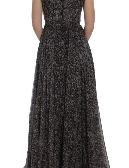 Dolce & Gabbana Dark Silk Shift Gown Full Length Dress - Ellie Belle