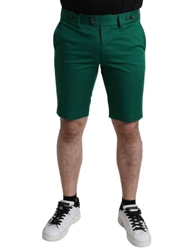 Dolce & Gabbana Deep Green Cotton Stretch Men Bermuda Shorts - Ellie Belle