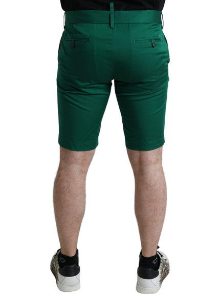 Dolce & Gabbana Deep Green Cotton Stretch Men Bermuda Shorts - Ellie Belle