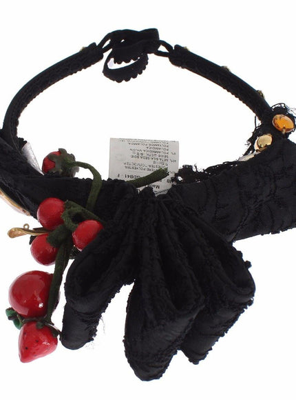 Dolce & Gabbana Diadem Headband Tiara Berry Fruit Crystal Bow Hair