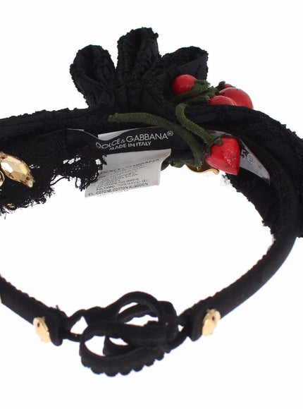 Dolce & Gabbana Diadem Headband Tiara Berry Fruit Crystal Bow Hair