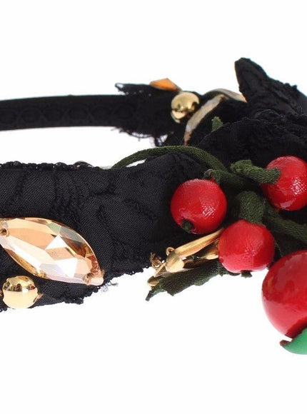 Dolce & Gabbana Diadem Headband Tiara Berry Fruit Crystal Bow Hair