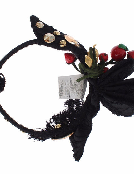 Dolce & Gabbana Diadem Headband Tiara Berry Fruit Crystal Bow Hair - Ellie Belle